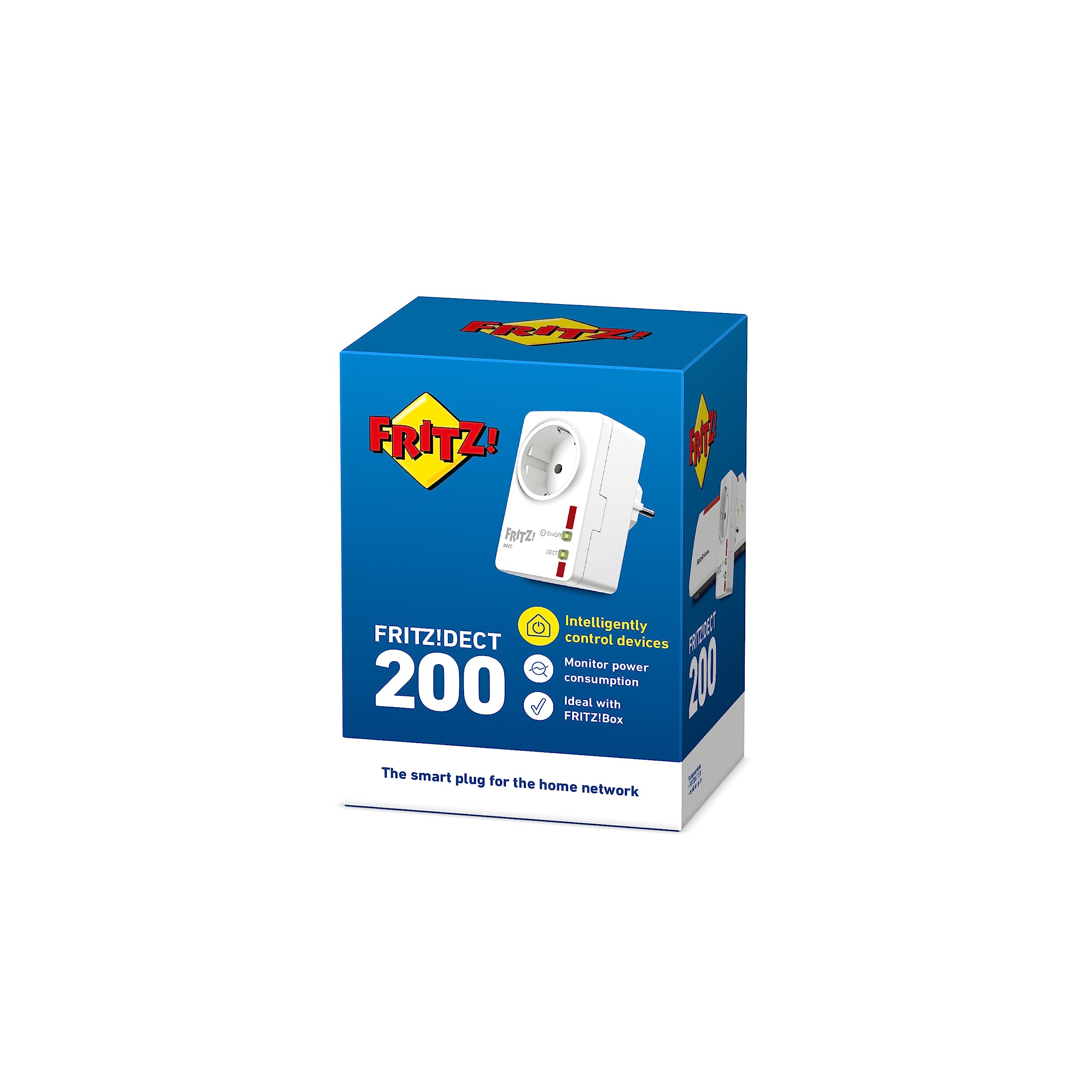 FRITZ!DECT 200 Edition International, Presa DECT intelligente per la tua Smart Home, Amperometro, Timer, Accensione e spegnimento da remoto tramite App, Software e Istruzioni in Italiano