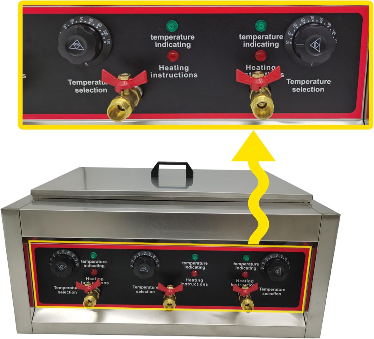 220V 6000W 6 Holes Noodles Cooker Machine Commercial Electric Pasta Cooker Pasta Cooking Tool with 6 Noodle Filter NO Plug