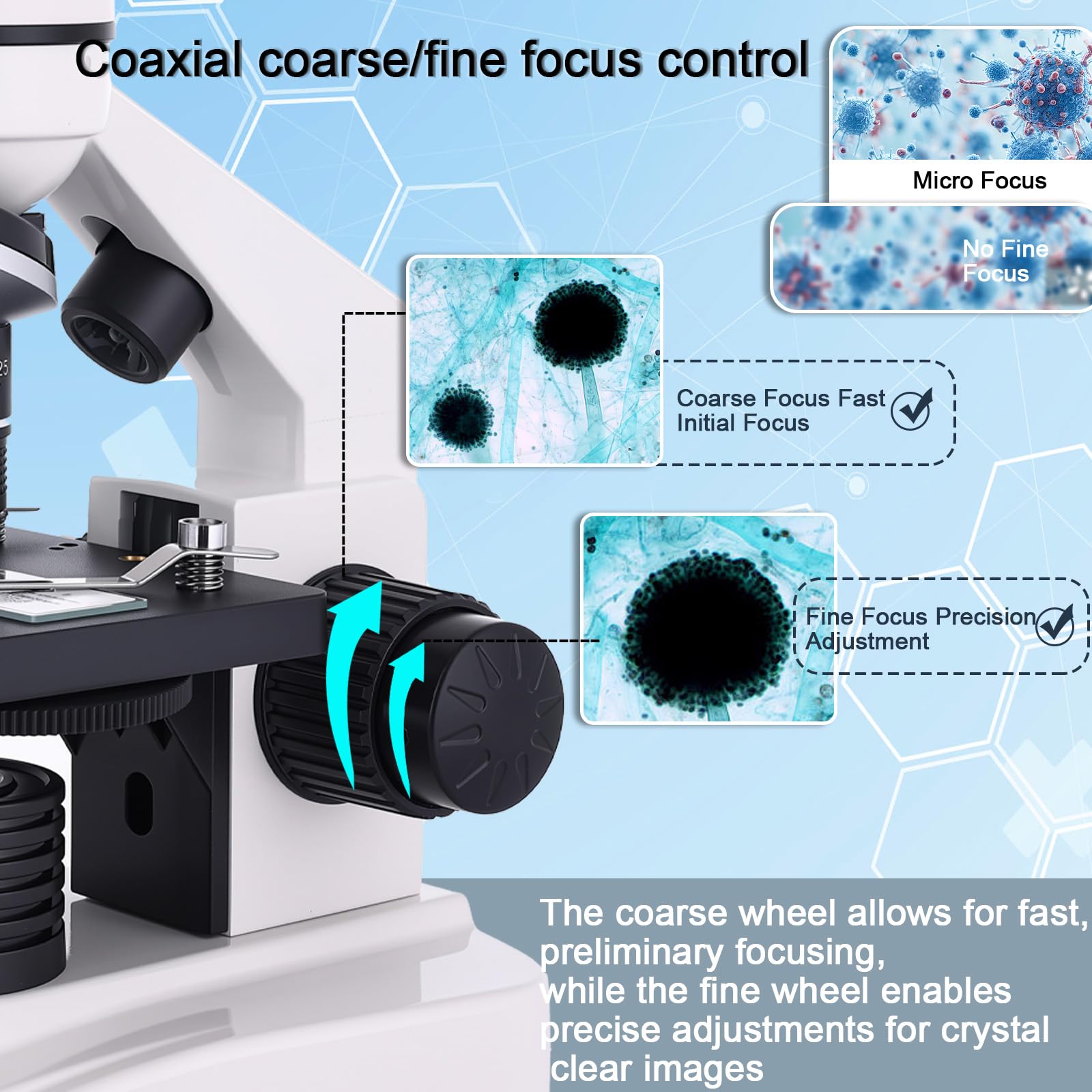 Kids & Adults Microscope - 40X-2500X Magnification -6