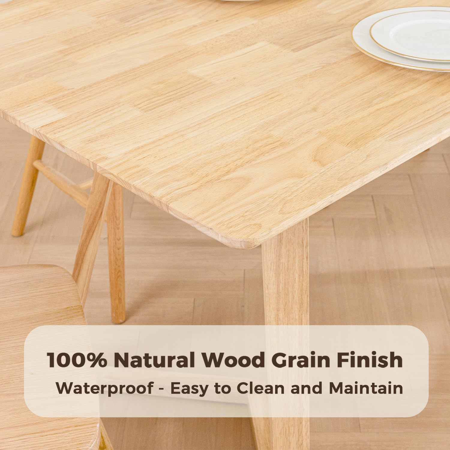 Amazon.com - DELAVIN 70.8 Inch Large Solid Wood Dinner Table for 6