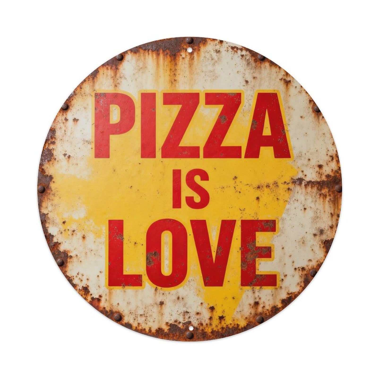 PIZZA IS LOVE Metal Tin Sign Plaque