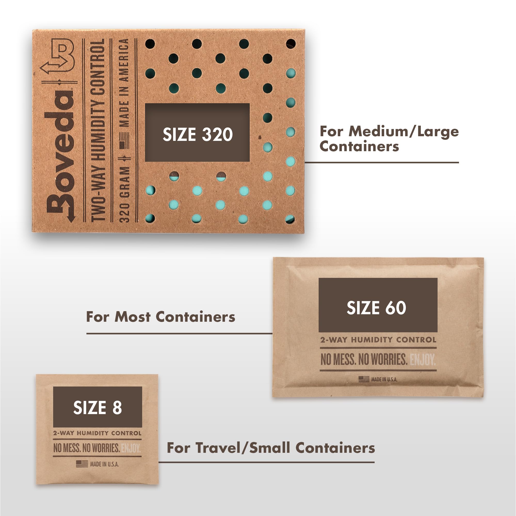 Boveda per sigari/tabacco | regolatore di umidità a 2 vie UR 69% | Formato 60 per uso ogni 25 sigari all'interno dell'humidor | Tecnologia brevettata per humidor per sigari | 4 pezzi