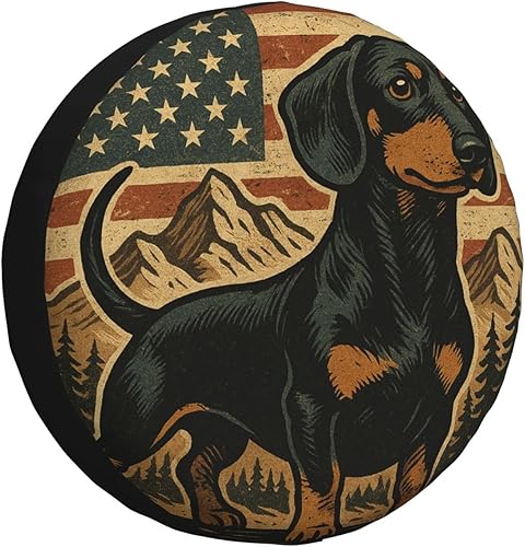 Miniatura 8 de Divertida cubierta de neumático de repuesto para camping con diseño retro de fogata de tienda de campaña de montaña, cubierta de rueda de vehículo