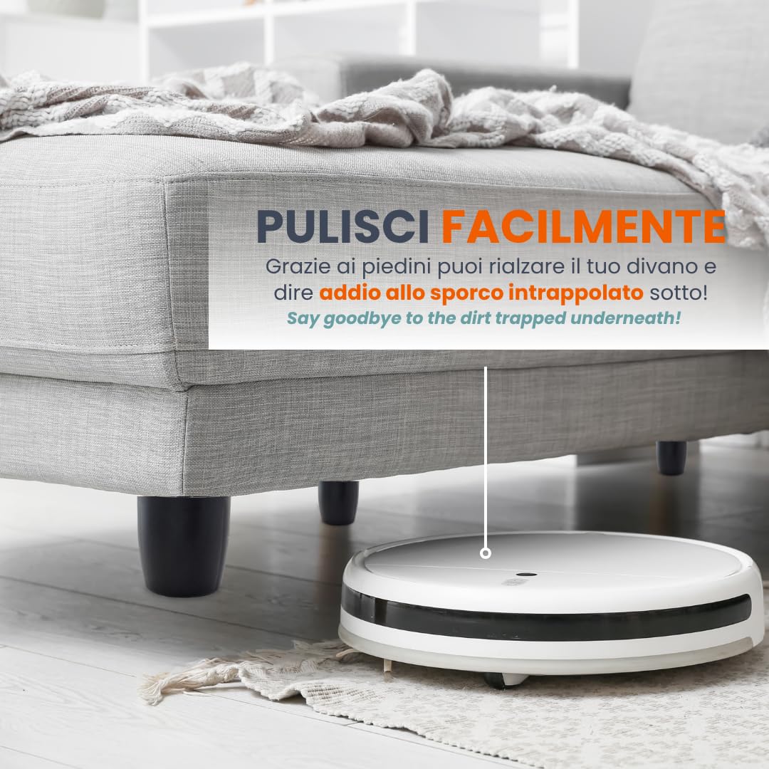 Piedini Per Mobili TENDAGGIMANIA In PVC Nero - Altezza 12 Cm, Filettatura M10, Per Divani, Letti Contenitore, Tavolini - Foto 4