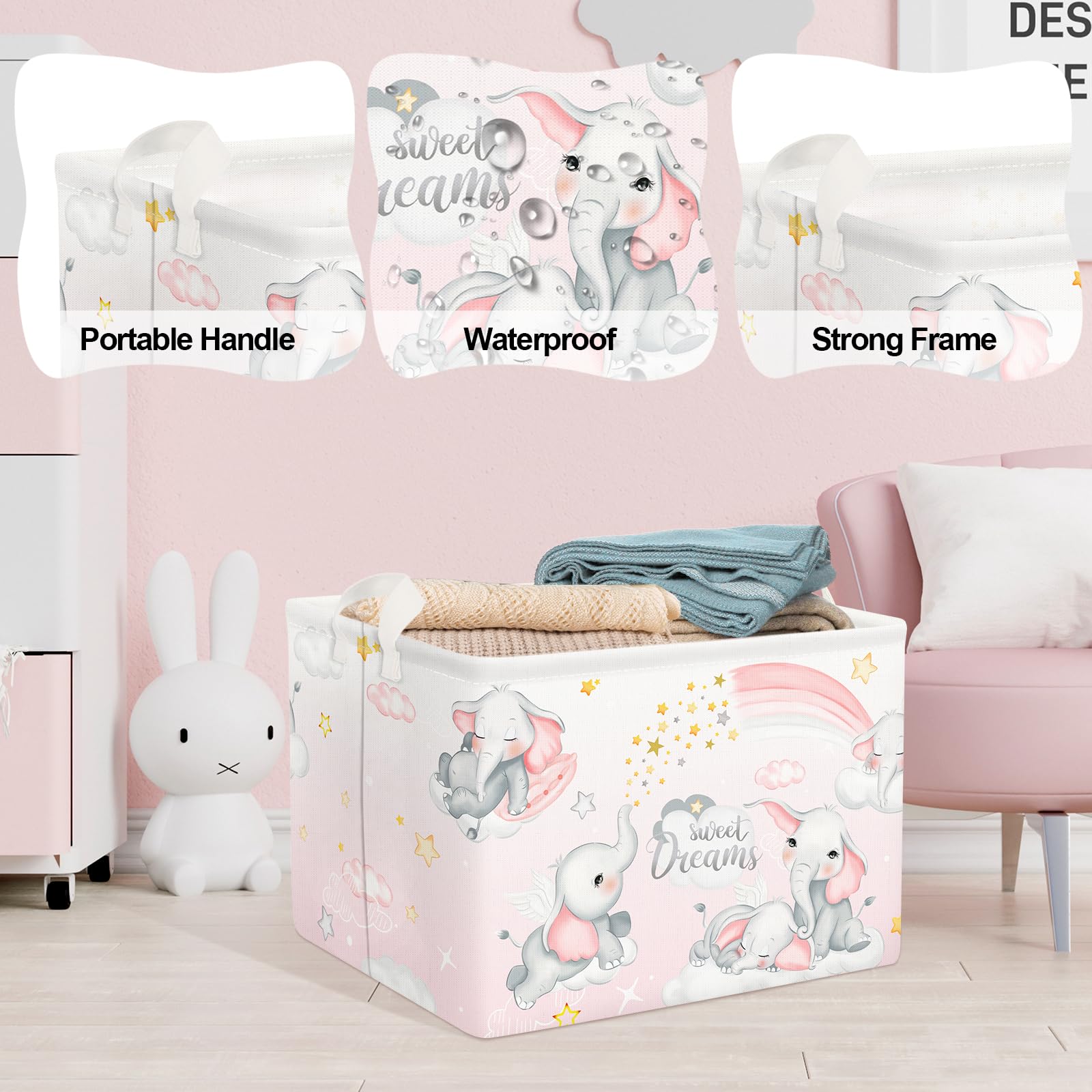Clastyle Kinderwasmand met tropisch dier met handvat, opvouwbare Clastyle Kinderwasmand met tropisch dier met handvat, opvouwbare
