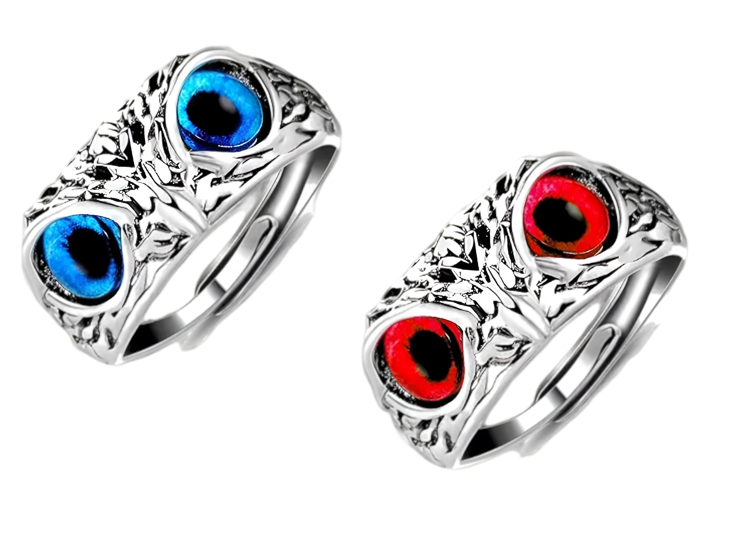 r art Unisex Adjustable Owl Eye Ring Combo, Owl Design Ring For Men Boys Girls, Gift for Husband Wife, Valentine Gift,Brithday Gift-picture-28