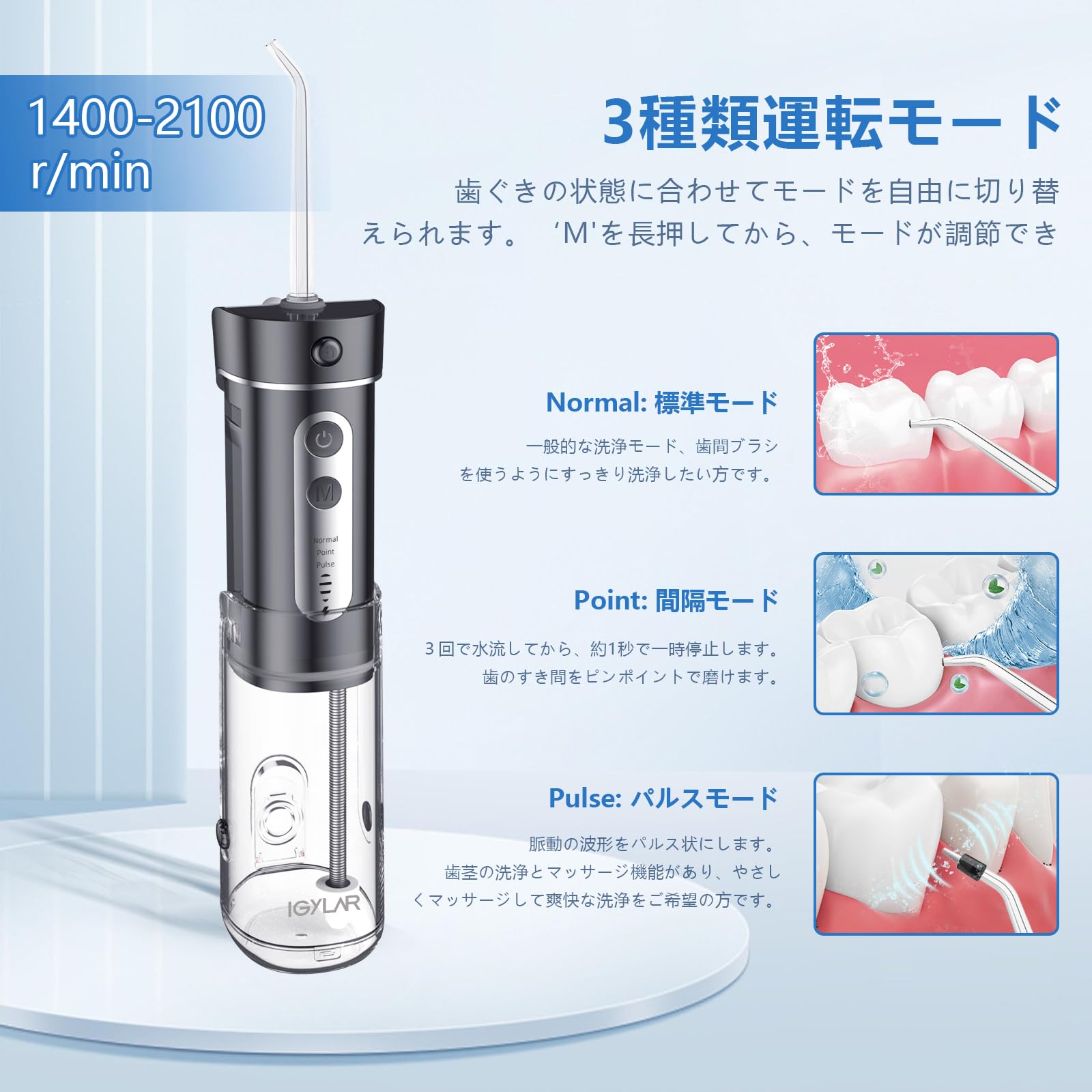 Amazon.co.jp: IGYLAR 【2年保証】口腔洗浄器 歯科医 ジェット