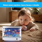 Hyuduo Mini Aquarium artificiel avec poisson en mouvement & USB LED Lumière de nuit – Réservoir de poisson de bureau pour les enfants, pépinières, décoration de bureau, lampe d'aquarium souple Glow
