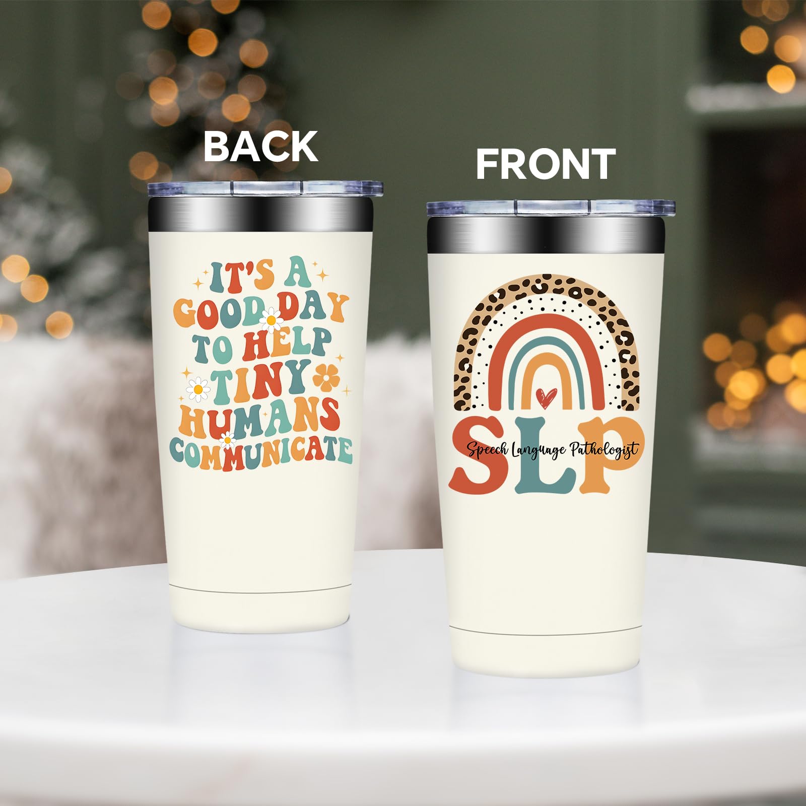 SpenMeta SLP Gifts - Speech Pathologist Gifts for Women - Speech Therapist Appreciation Thank You Gift - 20oz It's a Good Day to Help Tiny Humans Communicate Tumbler Cup