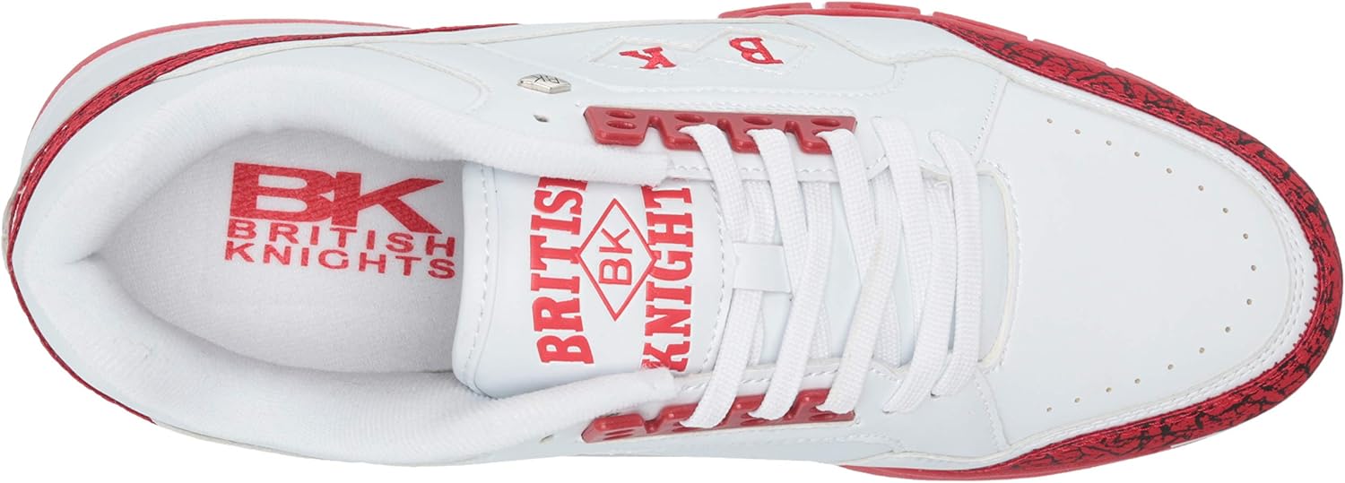 British Knights Metros Men's Oxford Sneaker 11 White/Mars Red