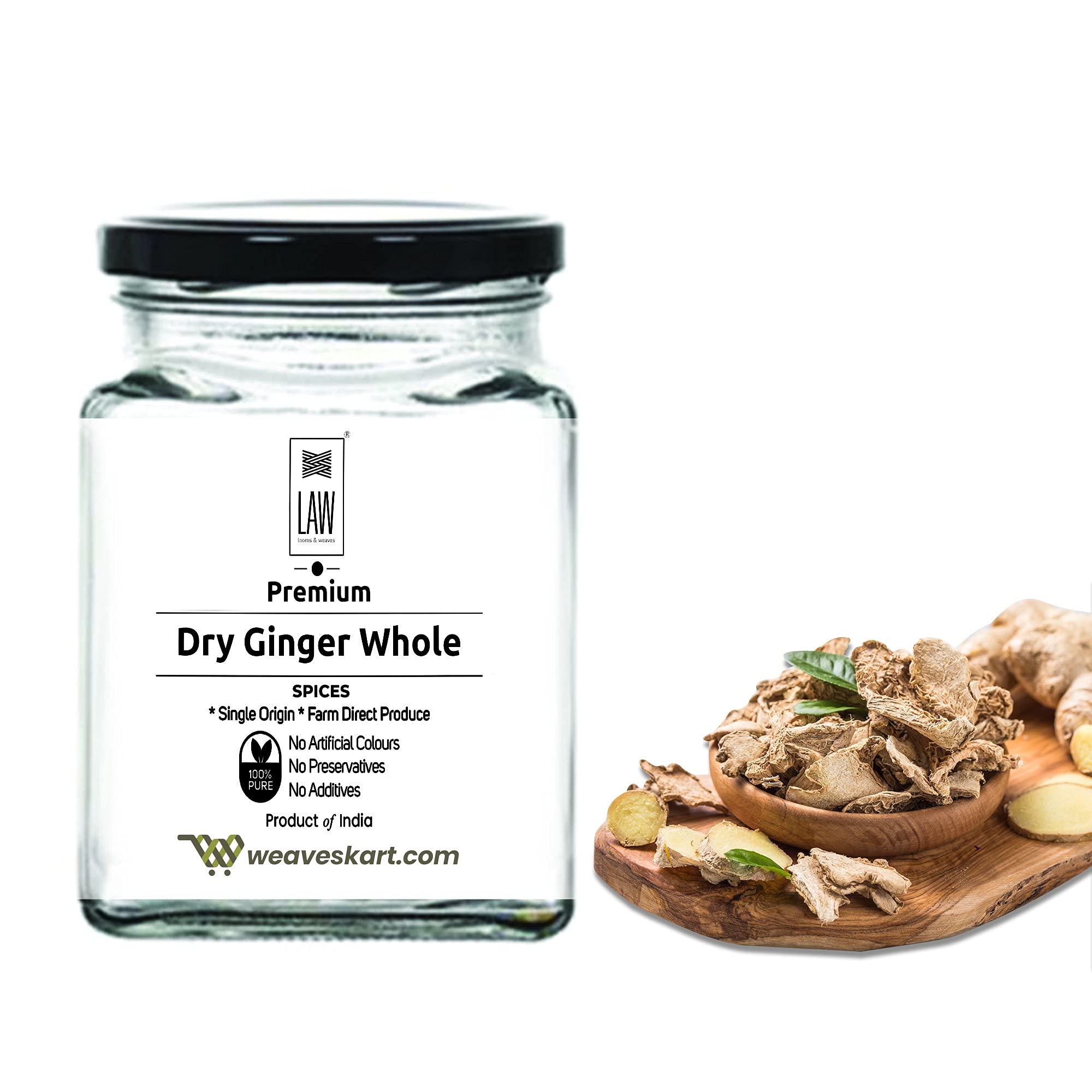 looms & weaves - Premium Dry Ginger Whole - 100 gm (Single Origin, Farm Direct Produce, Organically Grown & Made in Small batches