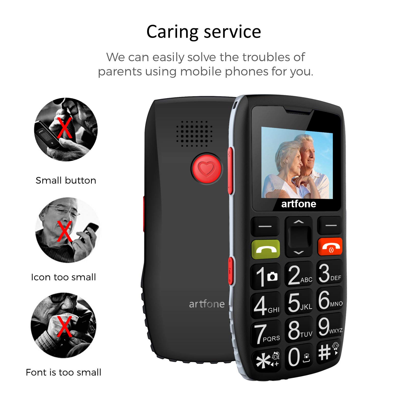 Buy Artfone Big Button Mobile Phone for Elderly,Upgraded GSM Mobile Phone with SOS Button