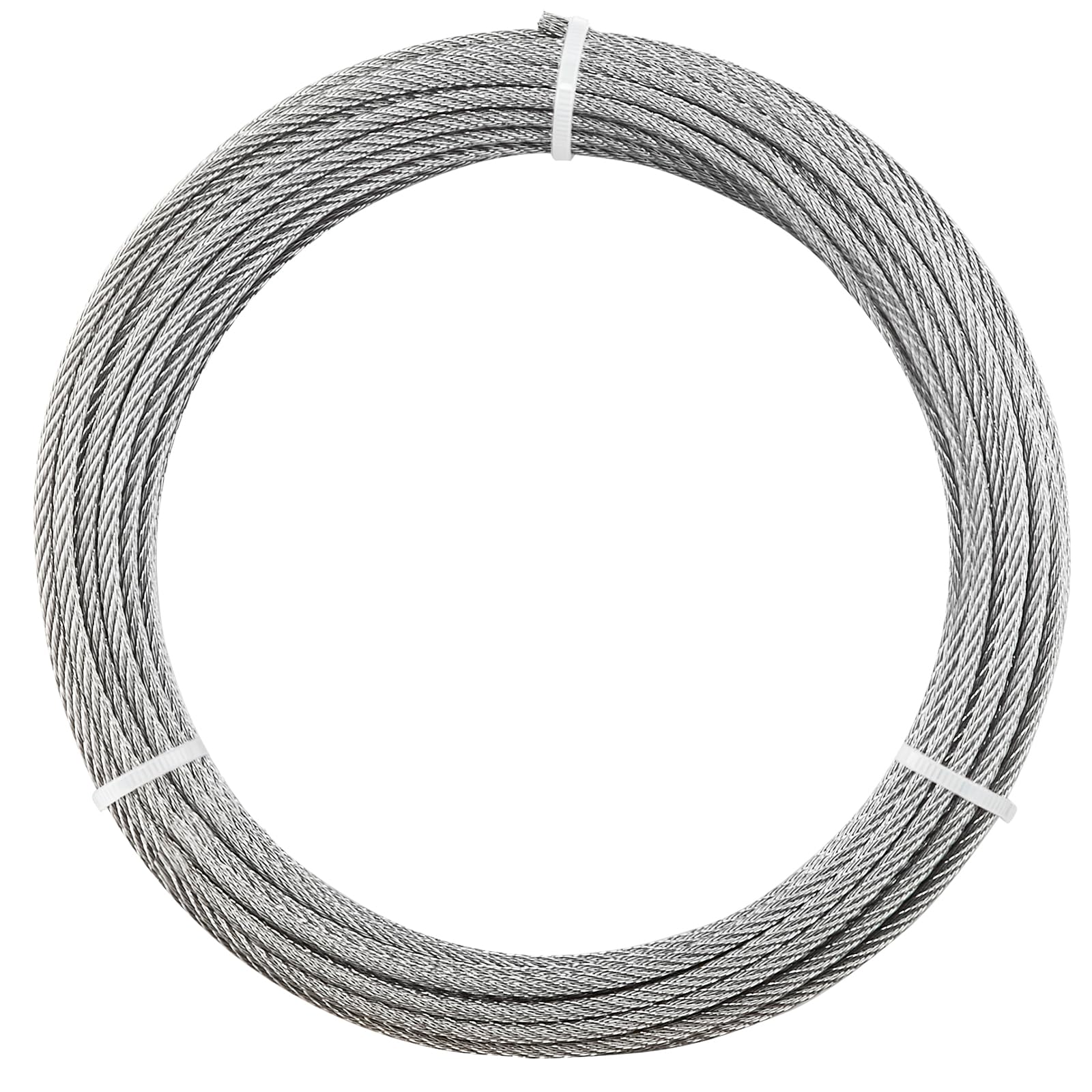 VEVOR Cable de Acero Inoxidable 316 Diámetro de 3,2 mm, Rollo de Cuerda de Alambre 12,2 m, Resistencia a la Rotura de 7,1 KN, Construcción de 7 x 7, para Barandillas de Terraza, Enrejados de Jardín