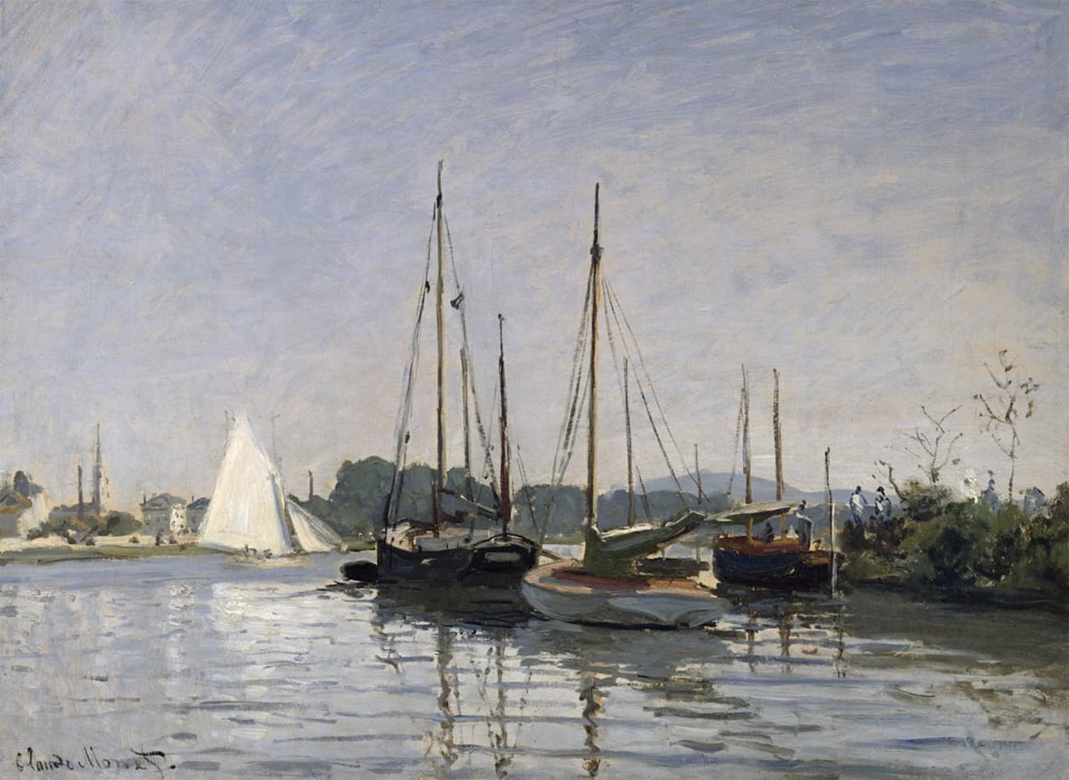 ARTXLXXBN Famous Painting Art Wall Decor Abstract Art Picture Pleasure Boats Argenteuil by Claude Monet Animal Pictures for Home Decor 60x90cm