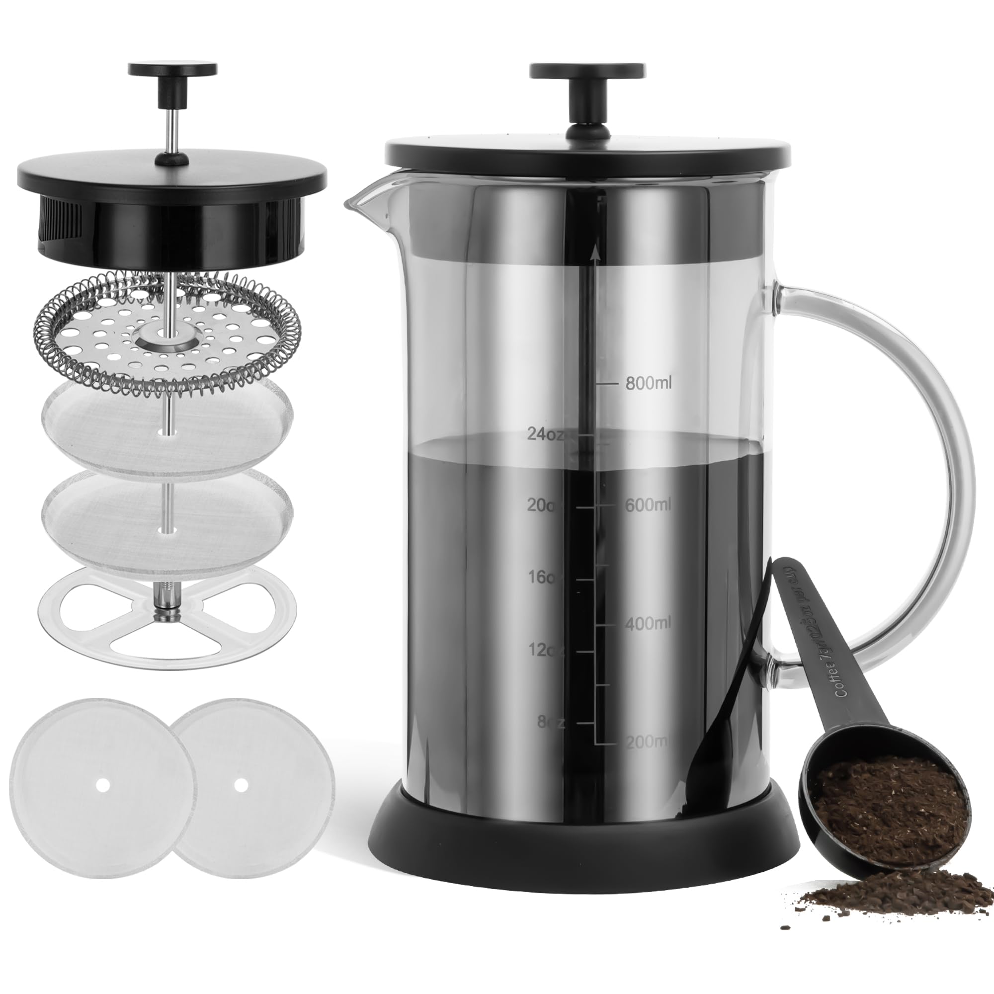 Amazon | YMMIND 34オンス フレンチプレスコーヒーメーカー 5カップ