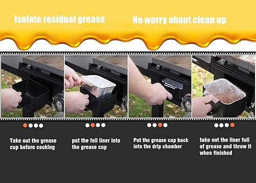 Miniatura 5 de Revestimientos para tazas de grasa para parrilla Pit Boss, forros de bandeja de goteo para barbacoa compatibles con Blue Rhino Razor 4 quemadores de