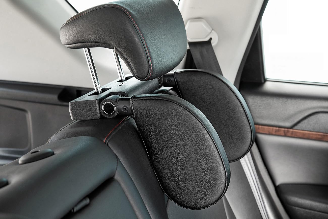 Lescars Nackenstütze Auto: 2er Set Universal Kfz Kopfstütze, individuell einstellbar (Universal Kopfstütze Auto, Kopflehne, Golf)