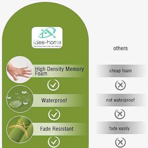 Miniatura 4 de idee-home Cojín de banco para exteriores impermeable, cojines de banco para muebles de exterior, almohadilla de asiento de repuesto para columpio de