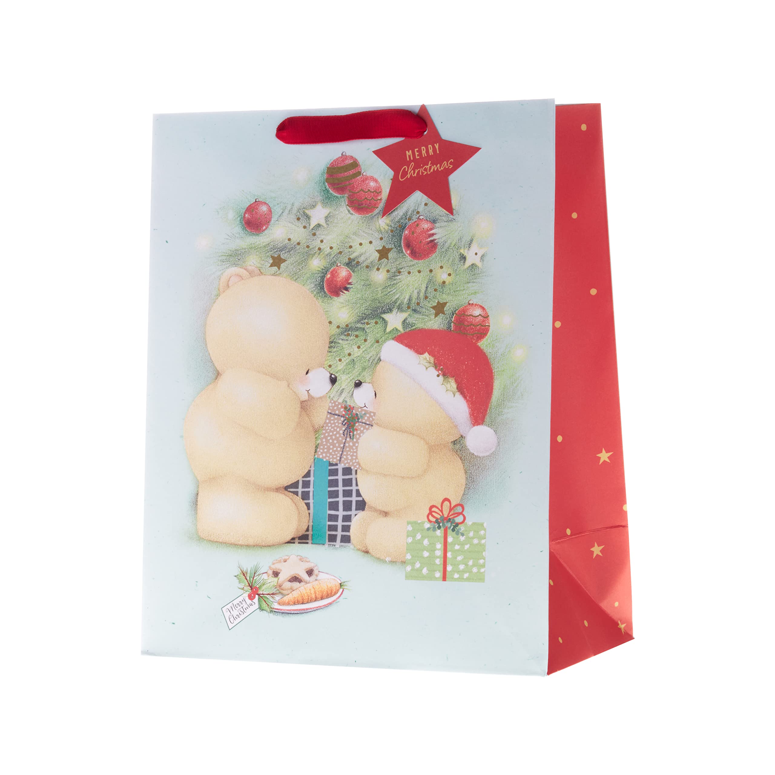 Hallmark Gift Bags, Gift Bags for Presents Pack of 2, Festive Designs, Christmas, Forever Friends, Bears, Cute, Red - Image 3