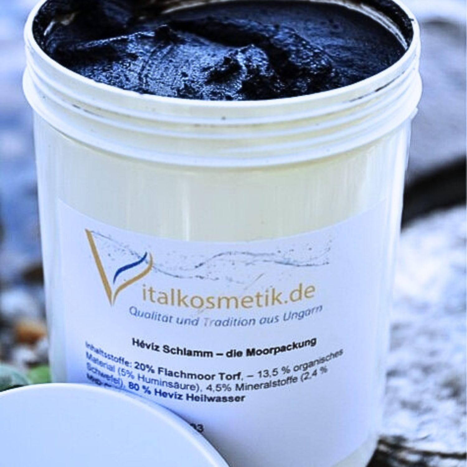 Hévíz Thermalschlamm – Ungarische Moor- & Fangopackung mit Mineralien & Huminsäure | Naturreine Pflege für Haut, Muskeln & Gelenke | Wellnessanwendung zu Hause (1 kg)