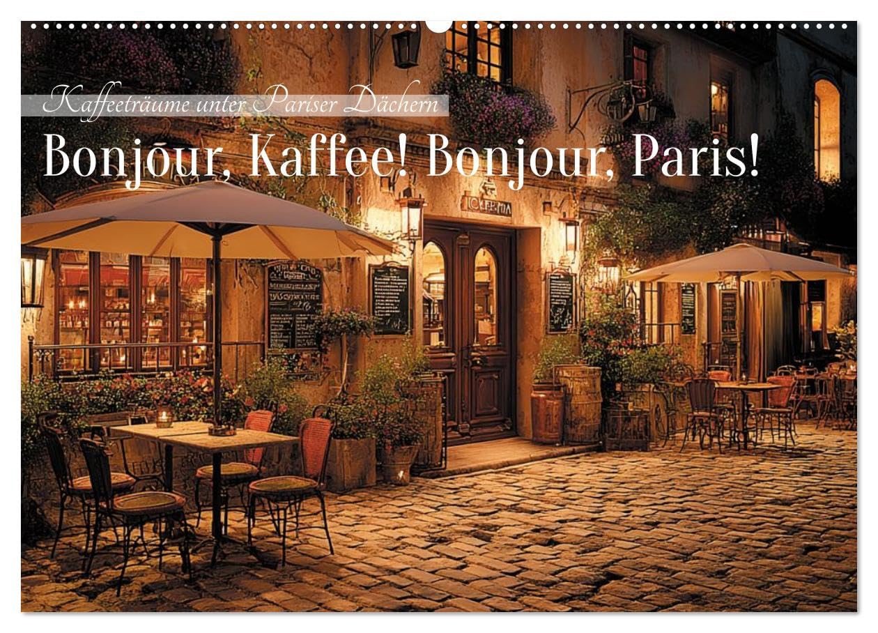 Bonjour, Kaffee! Bonjour, Paris! (Wandkalender 2027 DIN A2 quer), CALVENDO Monatskalender: Paris und seine vielfältige Café-Kultur (CALVENDO Orte) | DIN A2 Querformat · Wandkalender · Paris und seine vielfältige Café-Kultur