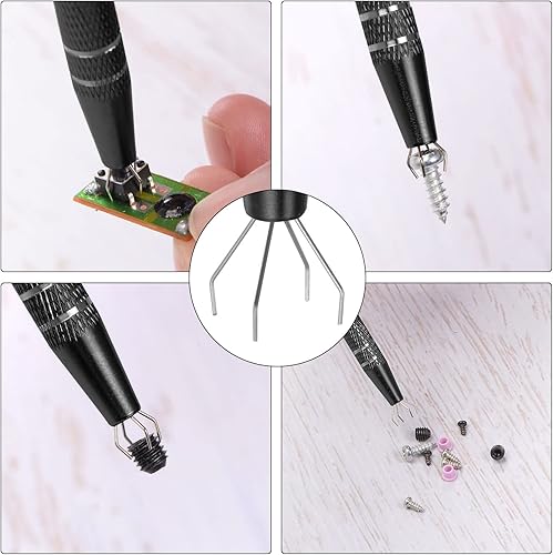 Miniatura 5 de 2 herramientas de acero inoxidable de 4 garras, herramienta de extracción de chips IC con soporte de 4 puntas, pinzas de diamante para recolección