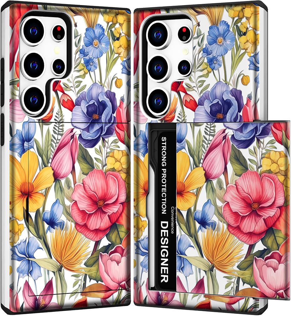 DYZTUNOCA Compatible with Samsung Galaxy S25 Ultra Case Wallet Cute for Women with Design,Rugged Credit Card Holder Slot Protective Phone Skin Cases -