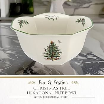 Amazon.com | Spode Christmas Tree Hexagonal Nut Bowl - 7