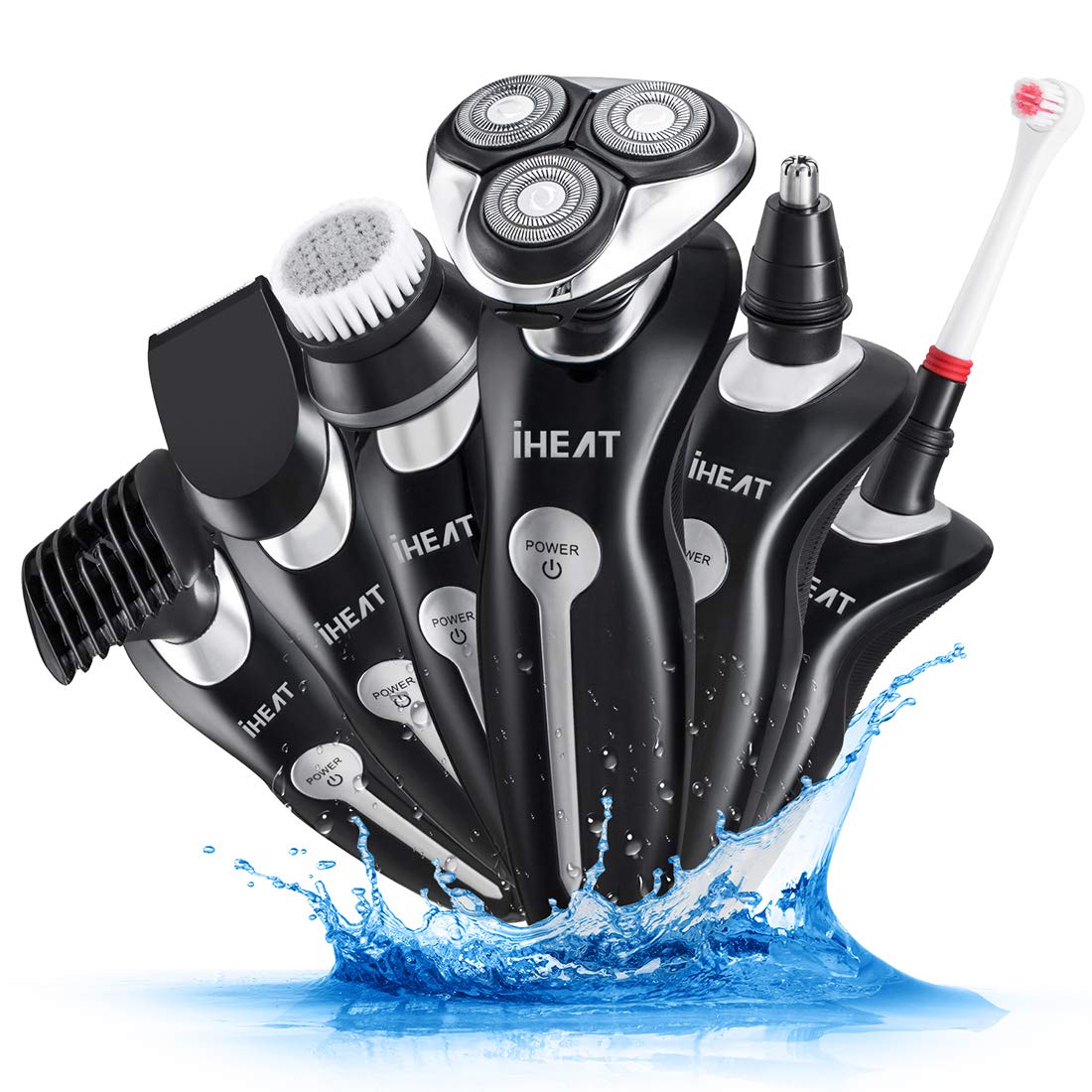 Electric Razor for Men,6 in 1 USB Rechargeable Waterproof 5D Rotary Shaver Beard Trimmer Nose Hair Trimmer Wet and Dry E — beauty deal on Shopping With Noya