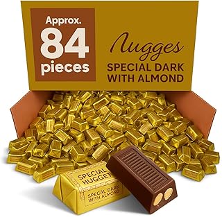 Bulk Dark Chocolate Nuggets with Almonds – Approx. 84 Pieces – 2 lb | Individually Wrapped Gourmet Candy for Snacking, Gifting, Parties & Office Treats