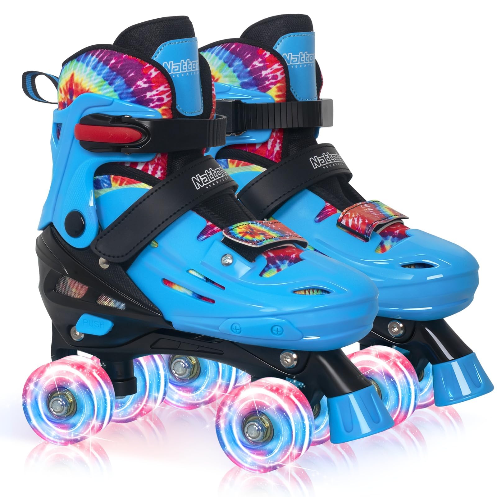 Nattork Kids Roller Skates for Girls Boys, 4 Size Adjustable Quad Skates for Kids with Light up Wheels - Wonderful Birthday Gift Indoor Outdoor Sports โ image 1