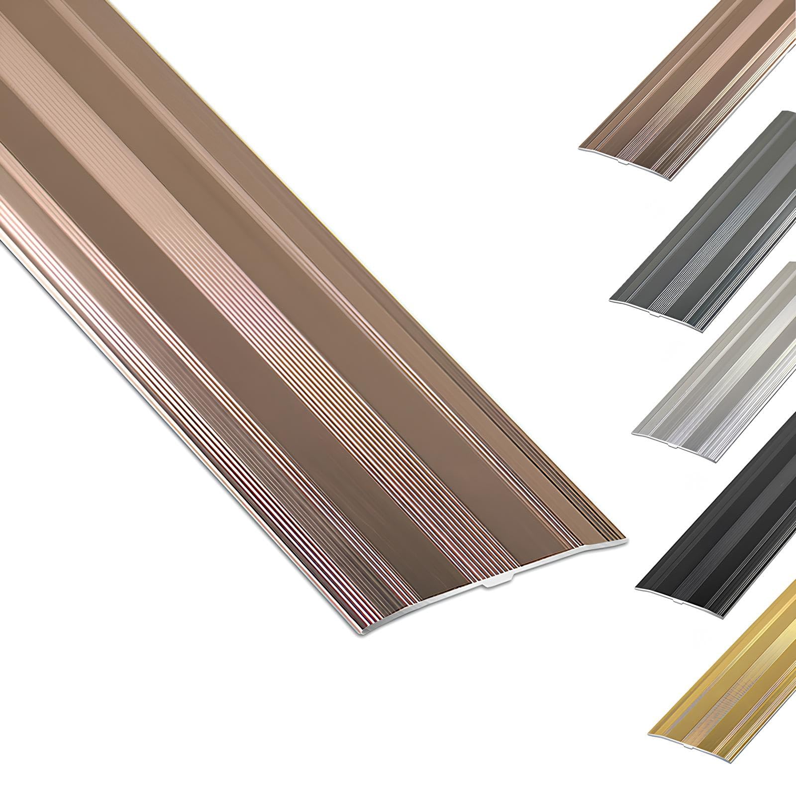 6cm Extra Wide Aluminum Carpet Cover Strip Door Bar Trim - 90cm/105cm/150cm Premium Doorway Threshold Transition For Floor Gaps(Rose Gold,150cm/59in)