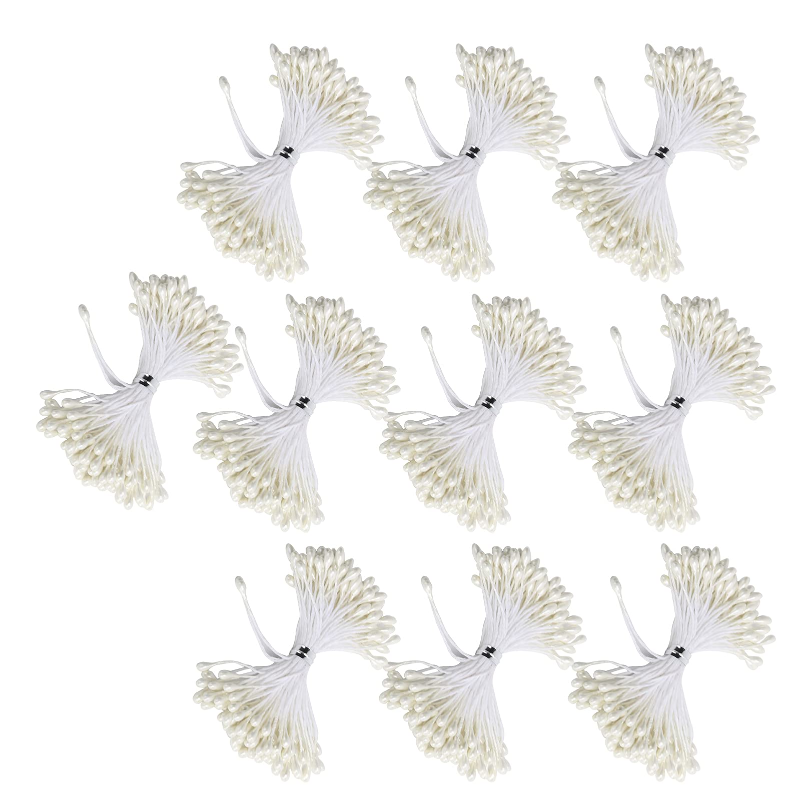 Jelquix 900Pcs Cream Colored Flower Stamen Handmade Decoration for DIY Wedding Bouquets and Crafts (3mm(#4))