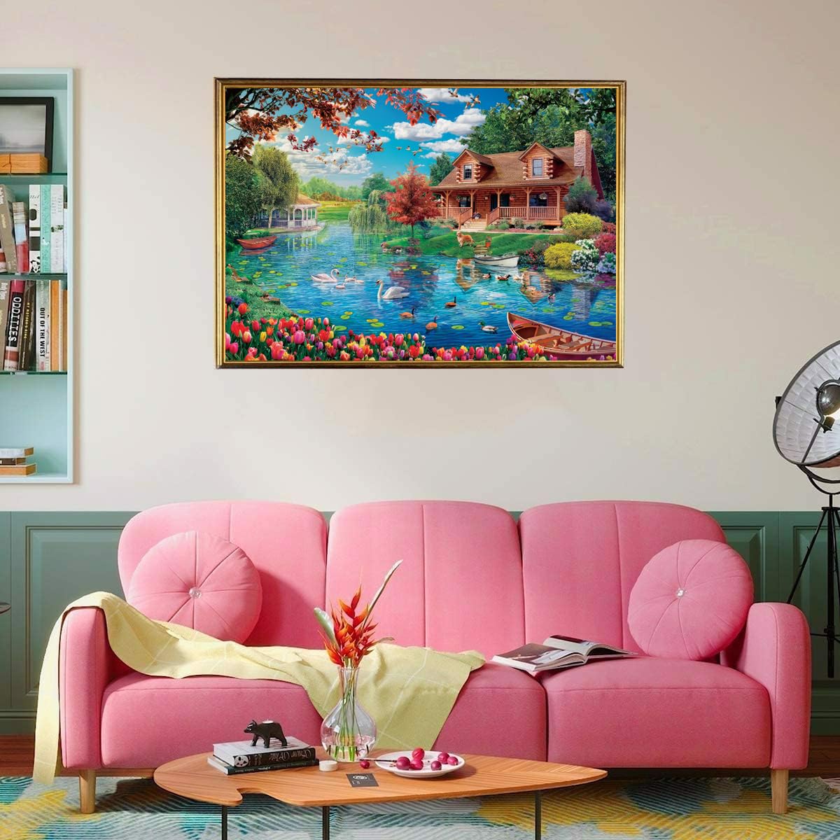 Jigsaw Puzzles for Adults 1000 Piece Spring River 27.56 x 19.69 Inch Jigsaw Puzzle for Adults Educational Game 1000 Pieces Puzzles for Adult - Image 3