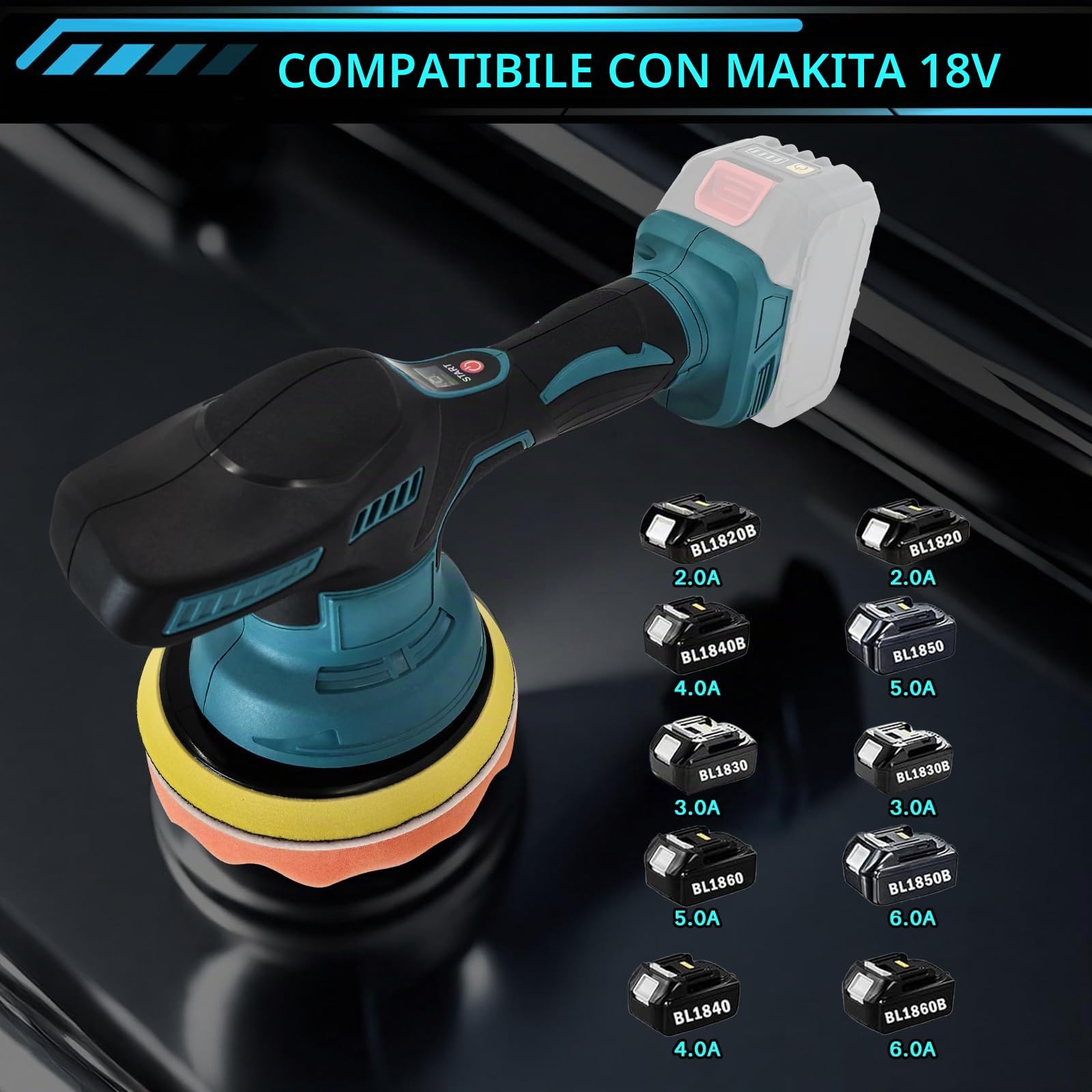 Lucidatrice Auto Senza Fili compatibile Makita18V Batteria(senza batteria)