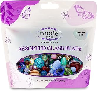 Assorted Glass Beads for Jewelry Making, DIY Lamp Work, Arts and Crafts, and Decorative Hobby Artistry, Colorful Crystal Assortment Bulk Mix, 4-18mm, Half Pound (3)