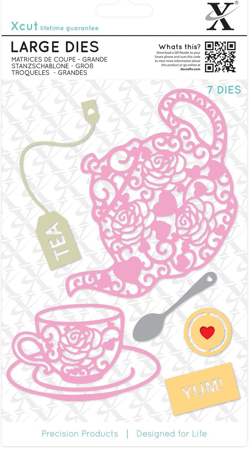 Xcut Docrafts Set Fustelle Floral Cake (2 Pezzi) In Acciaio Inox Con Supporto Magnetico - Perfette Per Biglietti E Crafting