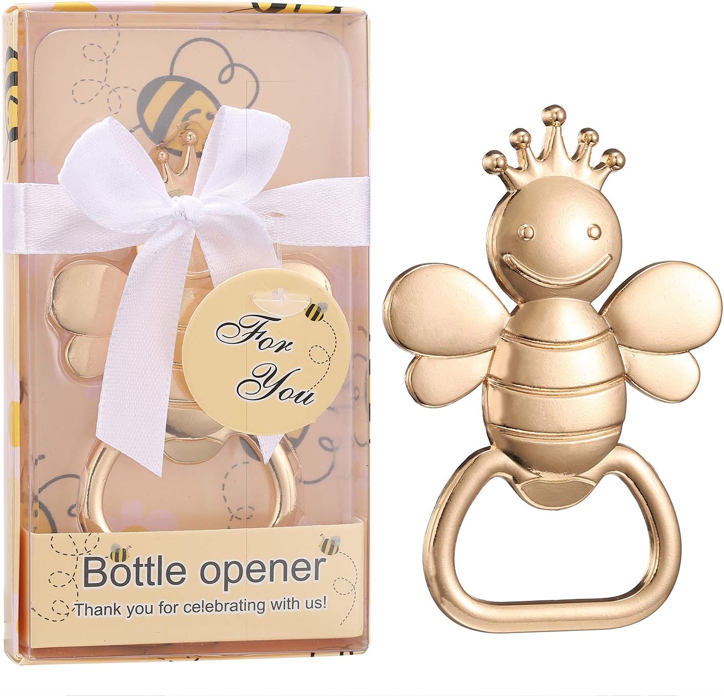 Pack of 48 Beer Bottle Openers for Baby Shower Favors/Souvenirs,Bee Theme Party Favors for Baby Shower Birthday Decorations,Bumble Bee Party Favors Bee Party Supplies (48, Gold Bee)