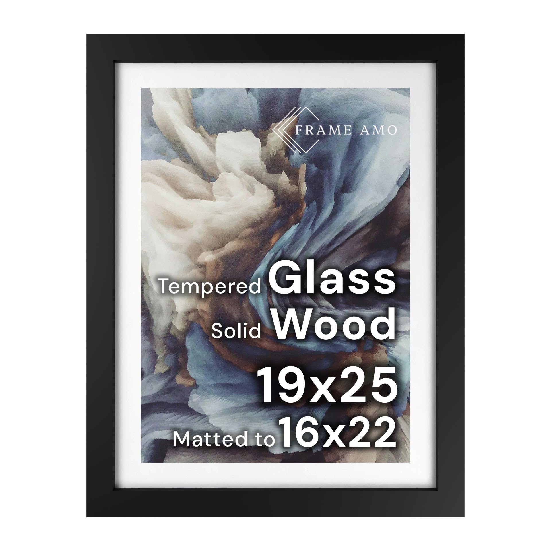 Frame Amo 19x25 Black Solid Wood Poster Frame