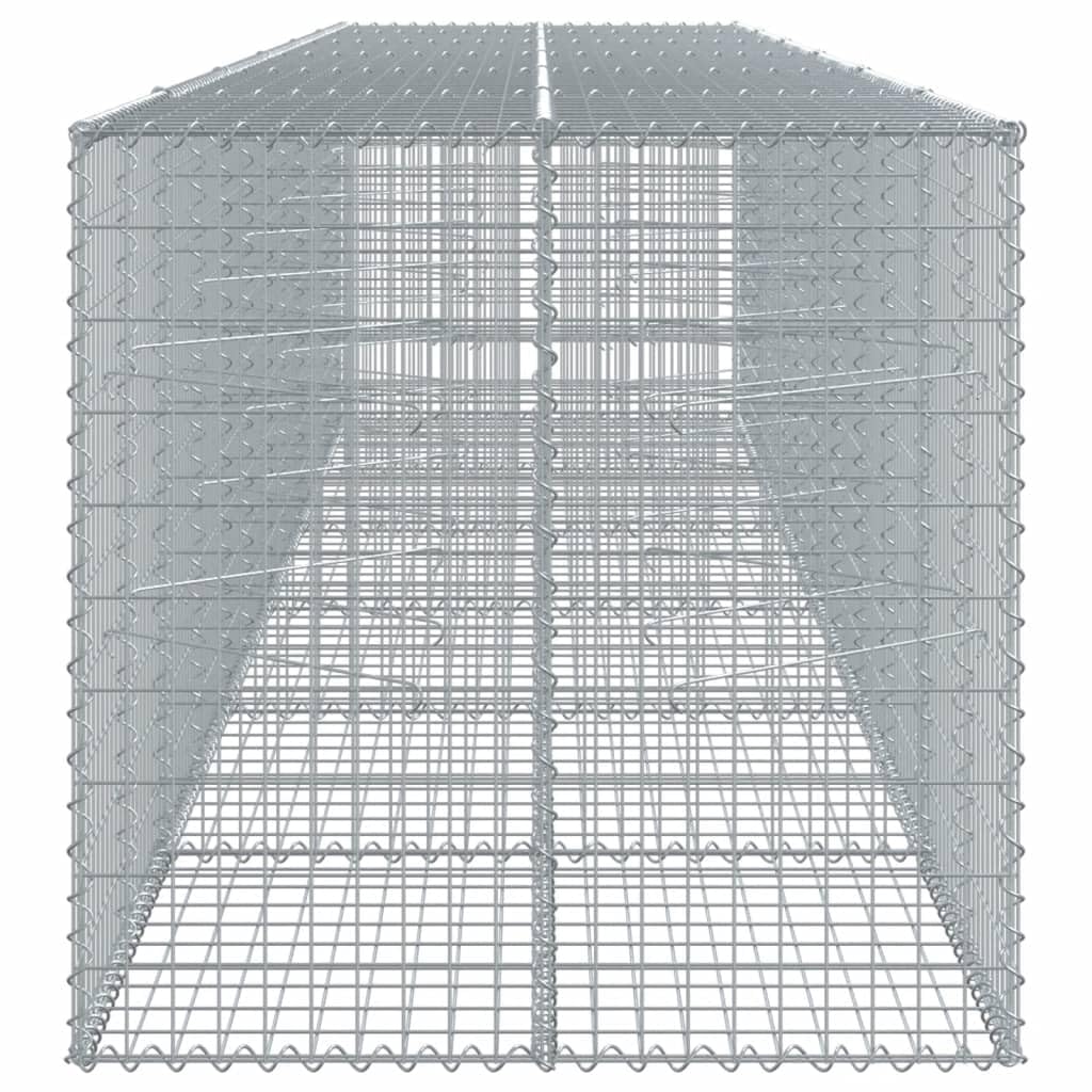 Gavión con tapa, 600 x 100 x 100 cm, cesta de piedra, hierro galvanizado | Cesta de piedra resistente para jardín y exterior para diseñar paredes de privacidad y muros de contención resistentes.