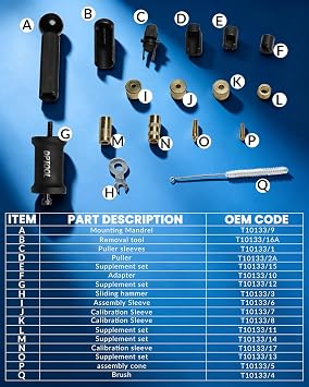 DPTOOL T10133 Fuel Injector Puller Removal Seal Installer Kit for Audi VW