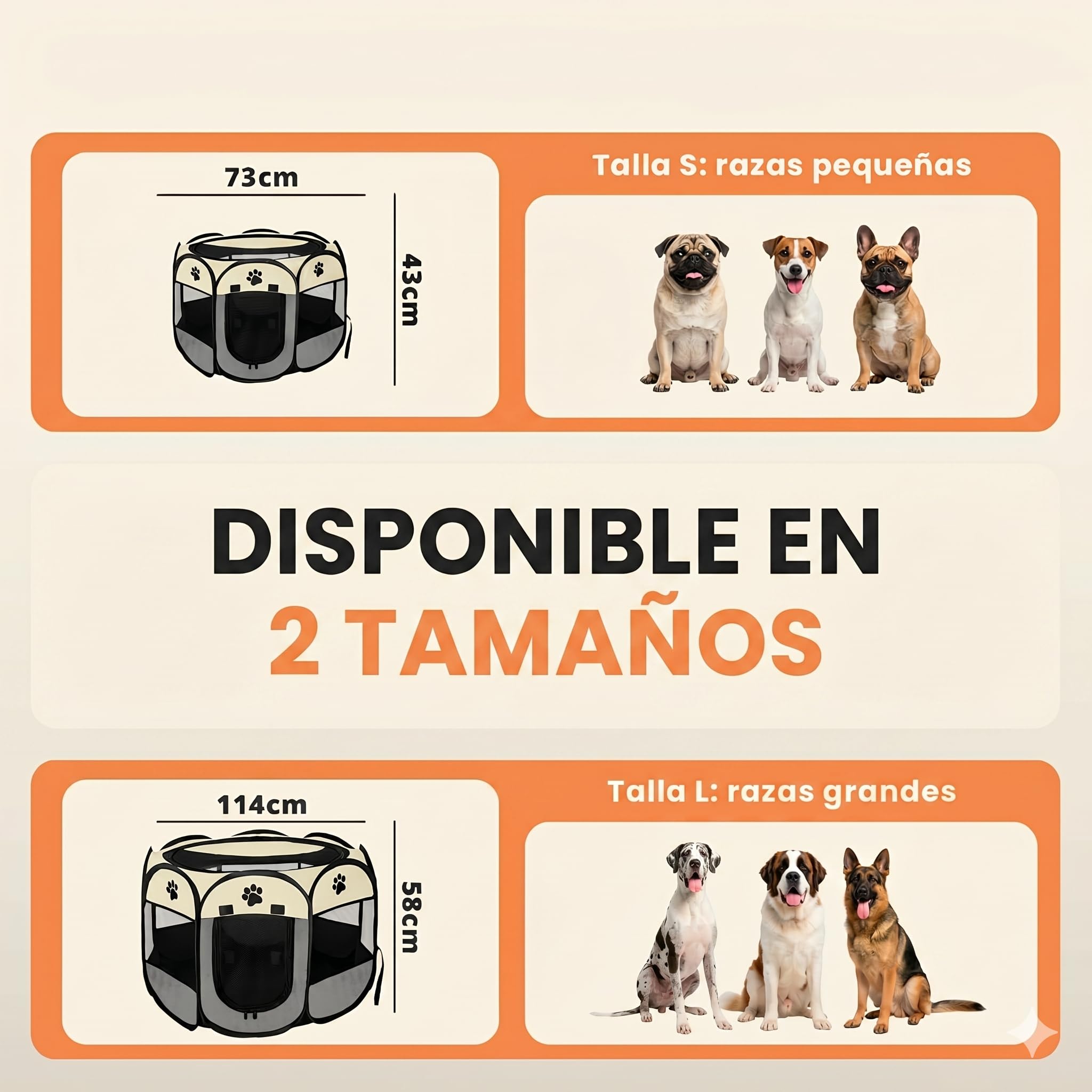 JUPPLIES Recinto Pieghevole per Cani e Gatti – Box Portatile in Tessuto Oxford Impermeabile, per Cuccioli e Animali da Interno o Esterno, Montaggio Rapido Senza Attrezzi (Grigio, 73x73x43cm, 8)
