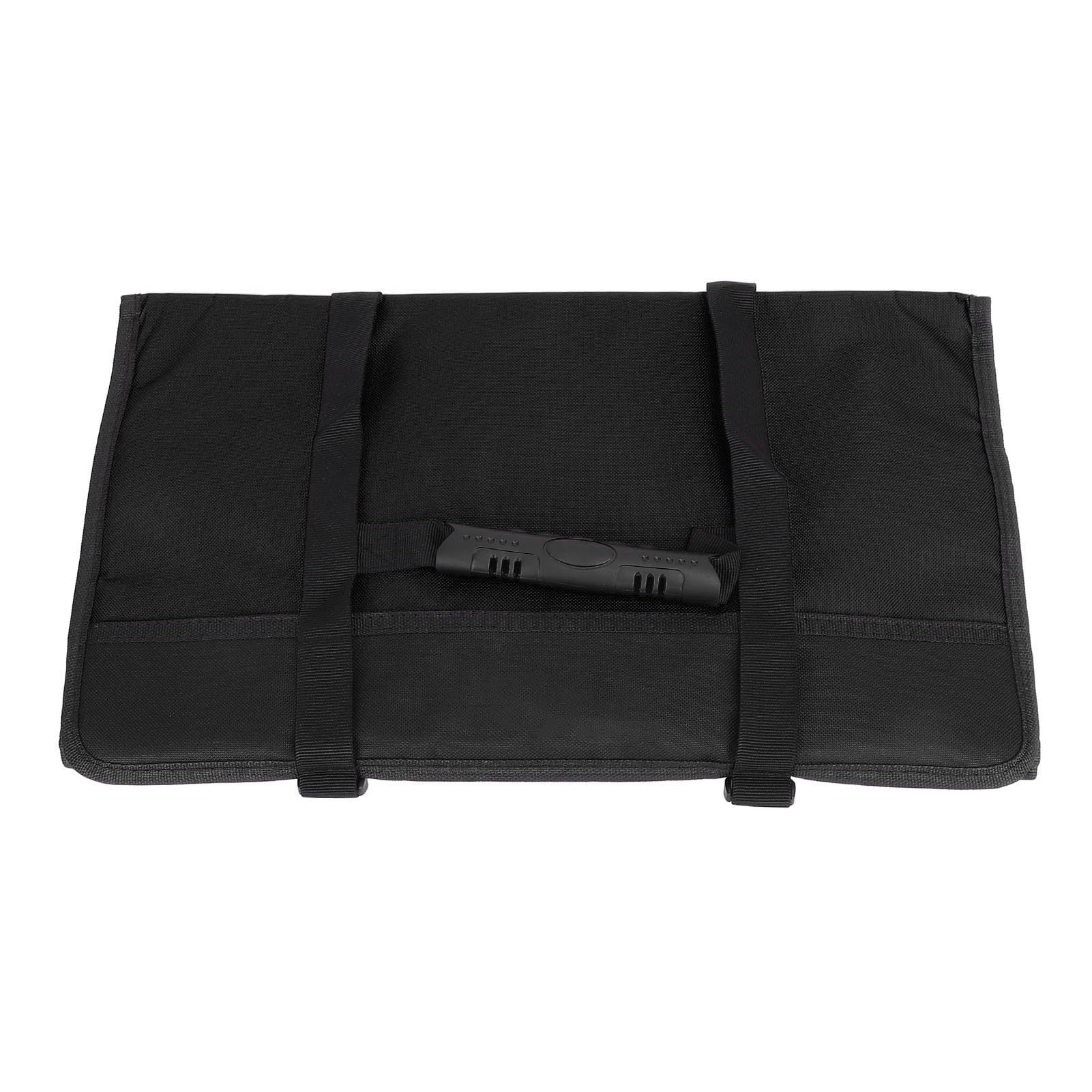 Sac à outils enroulable noir en tissu Oxford à plusieurs poches