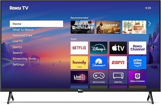 Roku Smart TV 40-Inch Select Series, 1080p Full HD TV RokuTV with Voice Remote Flat Screen LED Television with Wi-Fi for Streaming Live Local News, Sports, Family Entertainment
