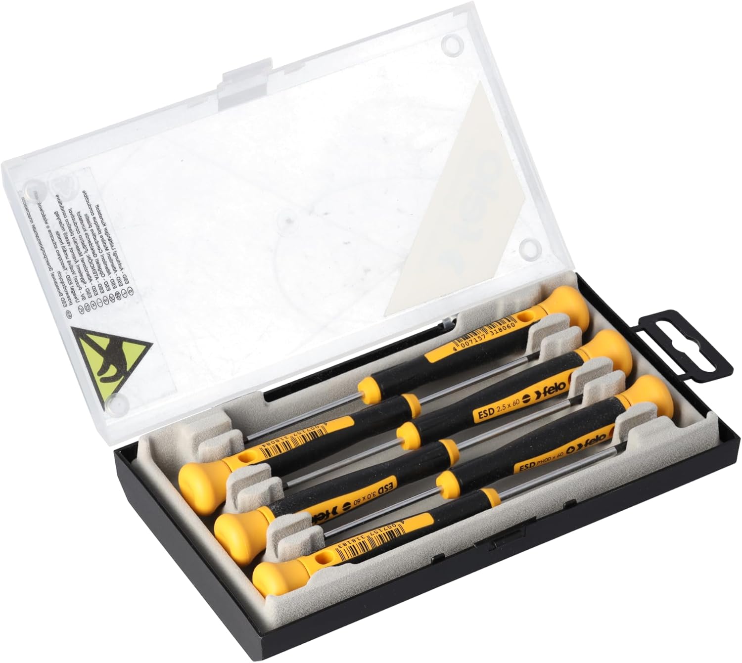 Felo 0715731848 Set of 6 Slotted & Phillips Screwdrivers, 250 & 252 Series