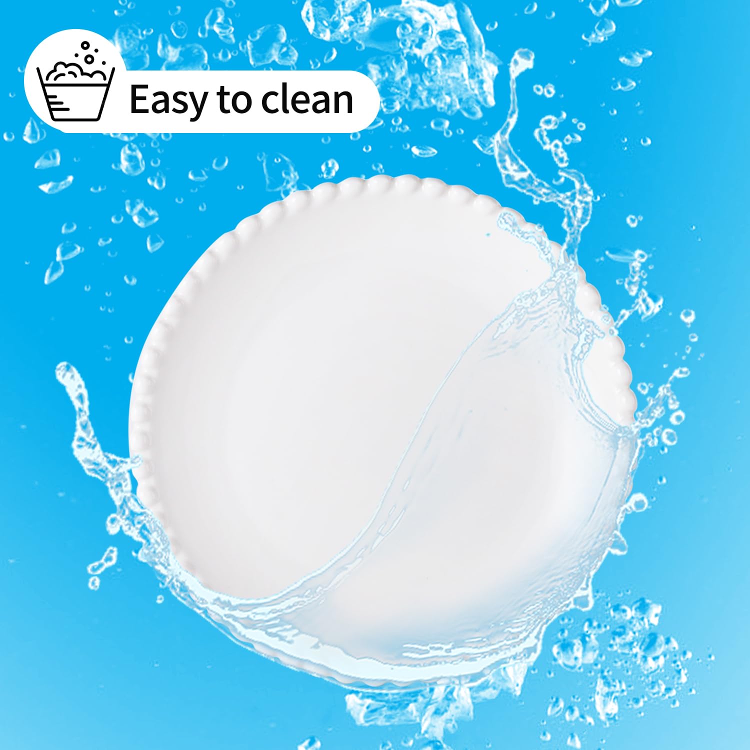 Juego de 18 platos de postre de cerámica blanca de 6 pulgadas, platos pequeños de ensalada, platos redondos de porcelana, platos de aperitivo para pasteles, gofres, aperitivos, guarnición,
