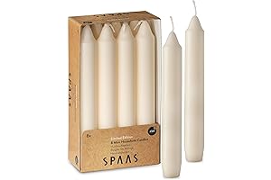 Pack of 8 6" Long Ivory Candles - The Quintessential Candle for Emergencies and Ambiance