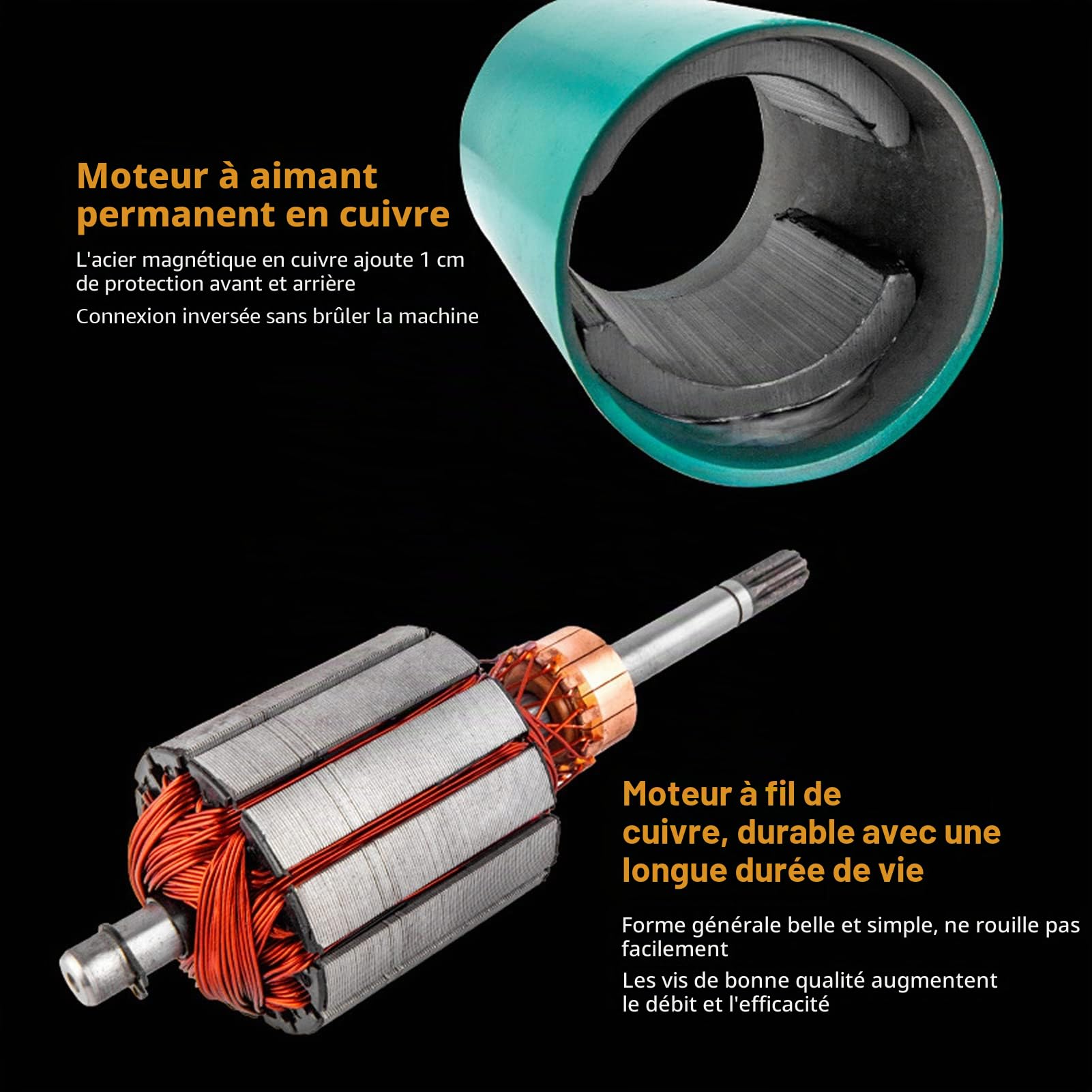 Pompe Solaire DC, Pompe Submersible 24 VDC, Pompe Immergée de 20 M de Tête, Pompe de Surpression avec 3 Buses pour Drainer L'Eau, Pompes à Eau de Bassin
