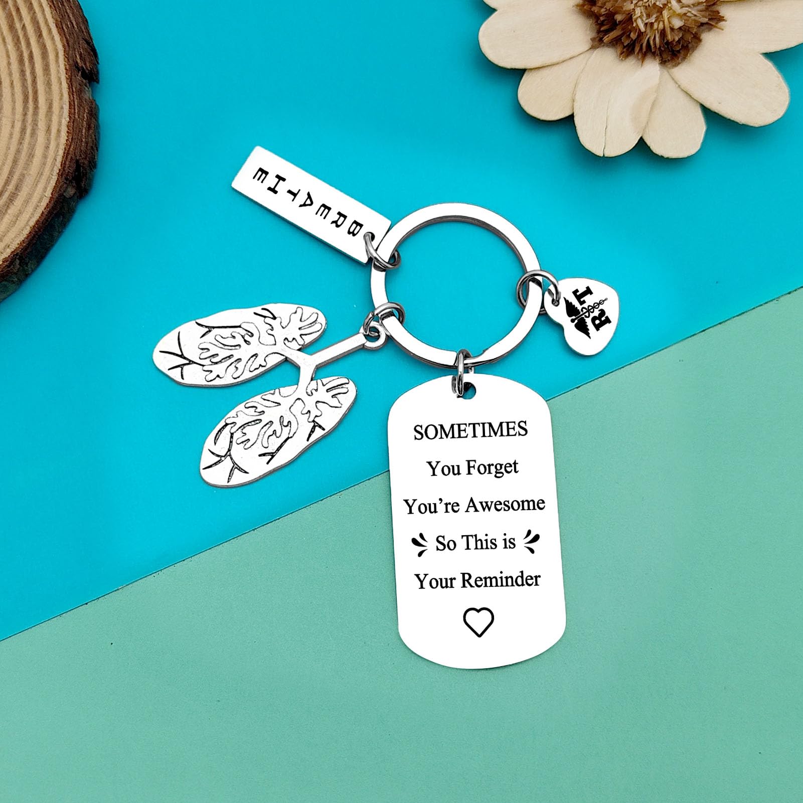 Dabihu Respiratory Therapist Gift RT Keychain Inspirational Therapist Graduation Gift Radiology Technologist Respiratory Care Week RT Therapy Gifts Coworker Encouragement Keyring