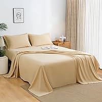 Vista 11 de HENGWEI - Juego de sábanas de satén, tamaño Cal King, 4 piezas sedosas con bolsillo profundo, juego de ropa de cama suave de lujo, transpirable